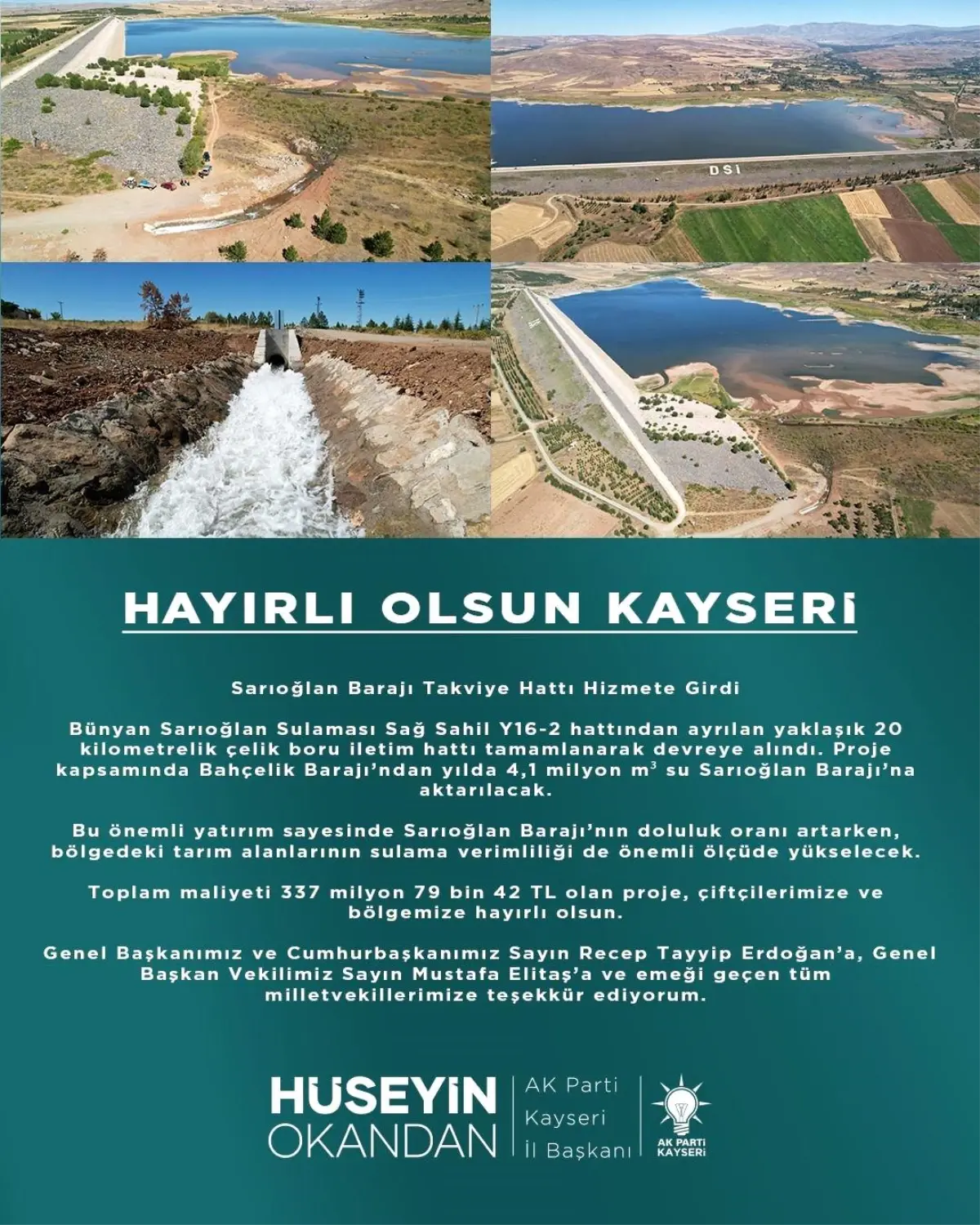 sarioglan baraji takviye hatti hizmete girdi Clg3OElz